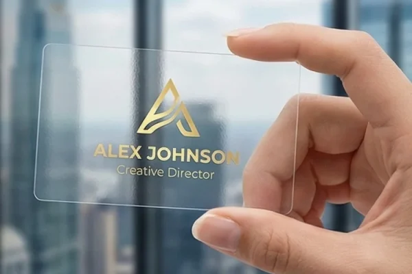 PVC Cards — transparent plastic business card #1211 Transparent plastic business card with UV printing for a creative director.
