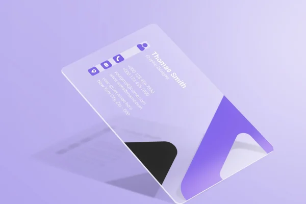 PVC Cards — transparent plastic business card #1212 Frosted transparent plastic business card with UV printing for professional use.