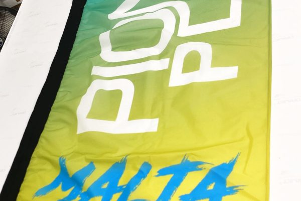 feather flag printing malta Custom feather flag for Pioneer Plays — flag printing Malta