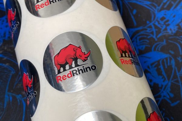 Metallic foil sticker roll with logo — Malta